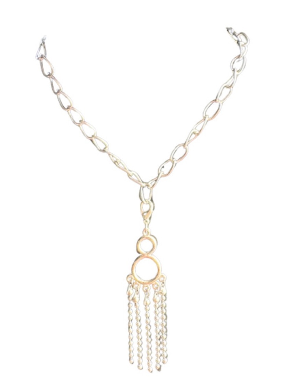 Handmade Silver Toned Fringe Necklace